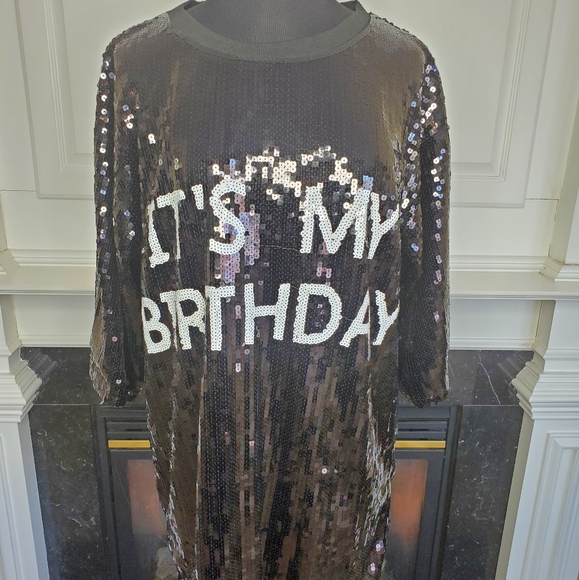blue dress for baby girl It’s My Birthday Sequins Shirt/Dress